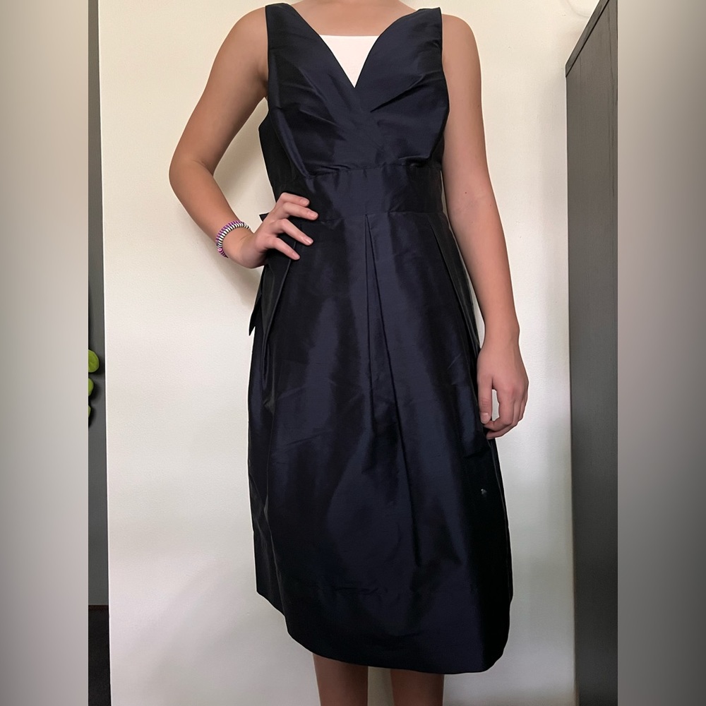 Talbots Navy Blue Taffeta Dress, 6p Gem